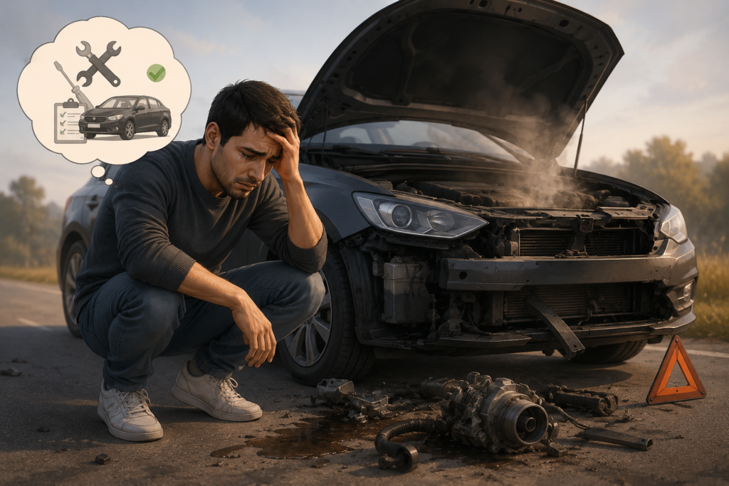 voiture en panne remorquage avec depanneuse